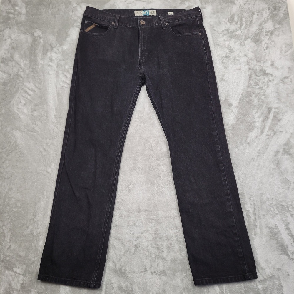 Ariat Legacy M7 Slim Fit Straight Leg Black Denim Jeans Men's 38x32 Cowboy